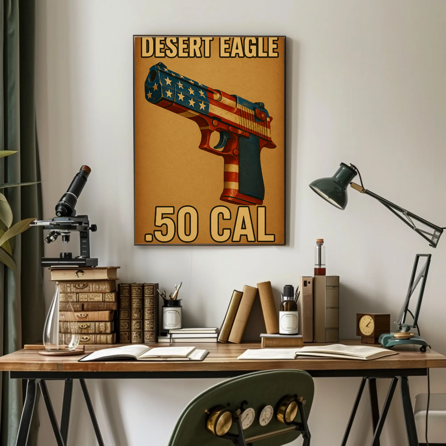 Desert Eagle 50 Cal USA Flag Firearm Art Poster