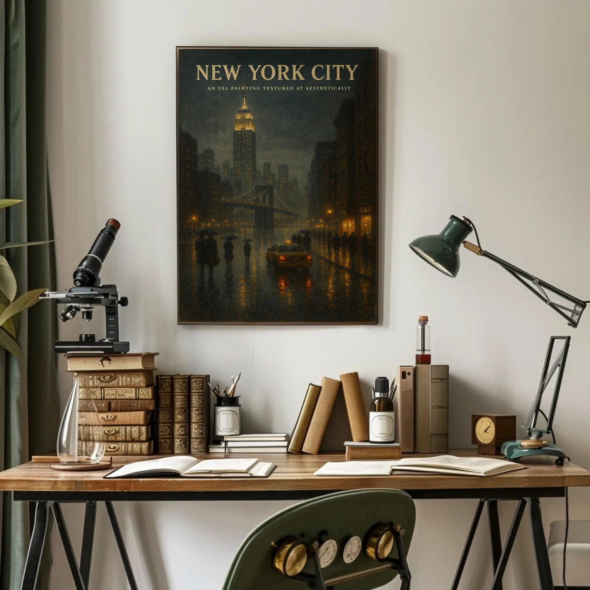 New York City A Night in the Rain Poster