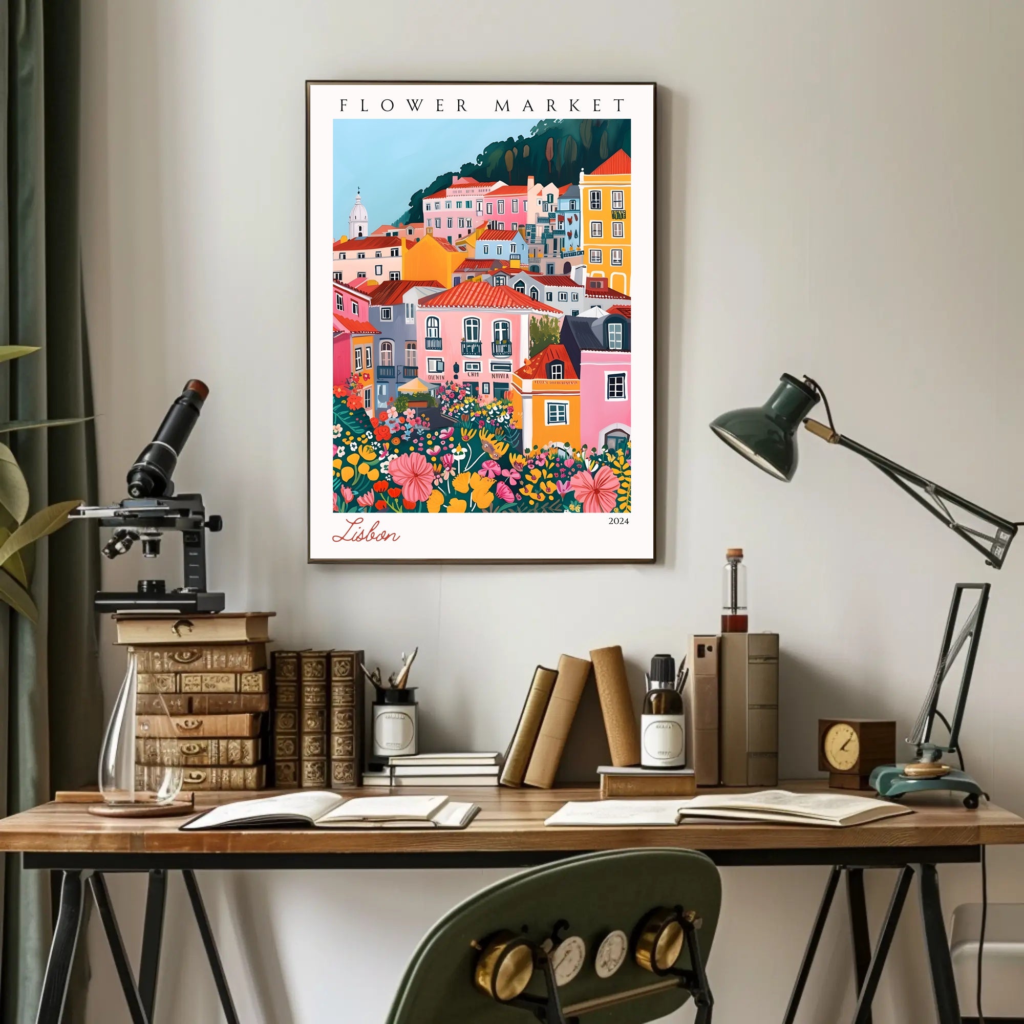 Lisbon Flower Market 2024 Poster PosterGoat