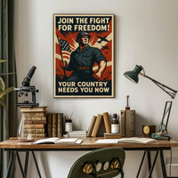 Patriotic Military Recruitment WWII Propaganda Poster PosterGoat