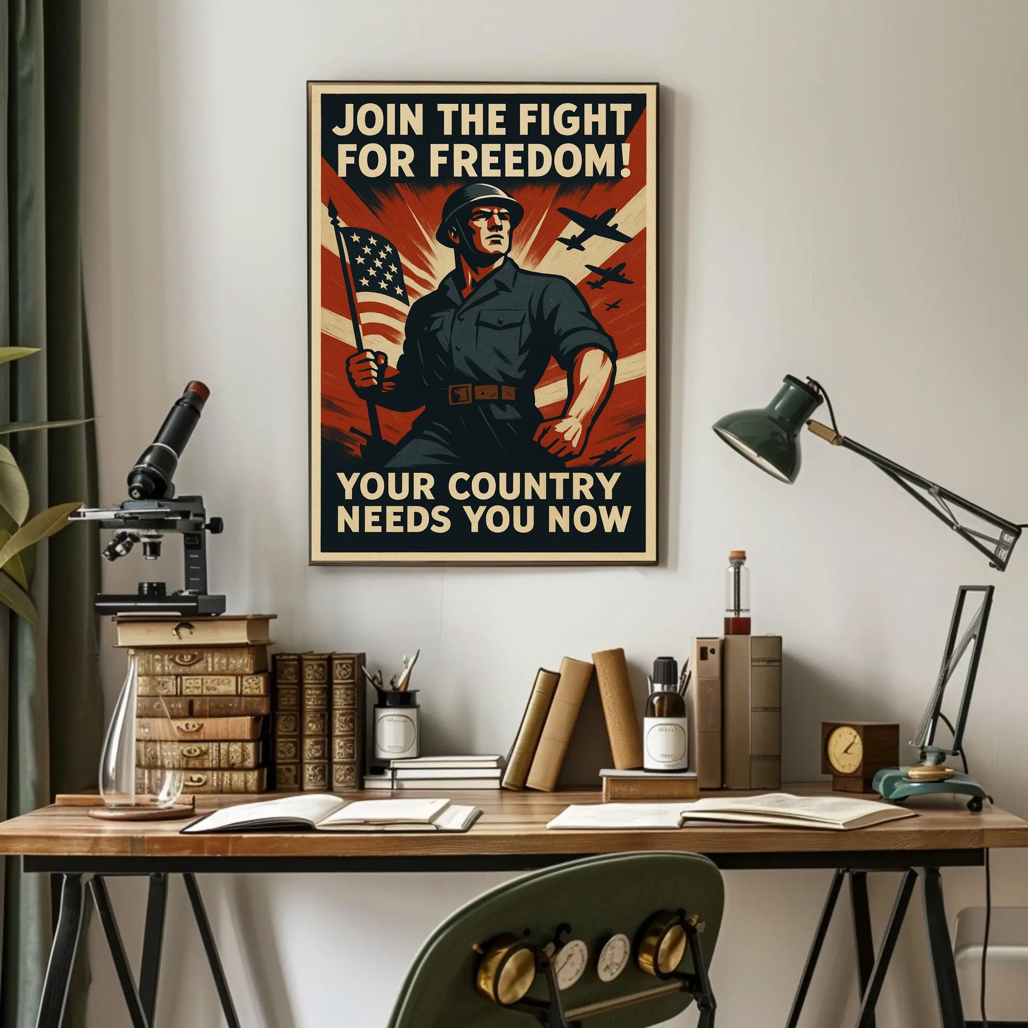 Patriotic Military Recruitment WWII Propaganda Poster PosterGoat