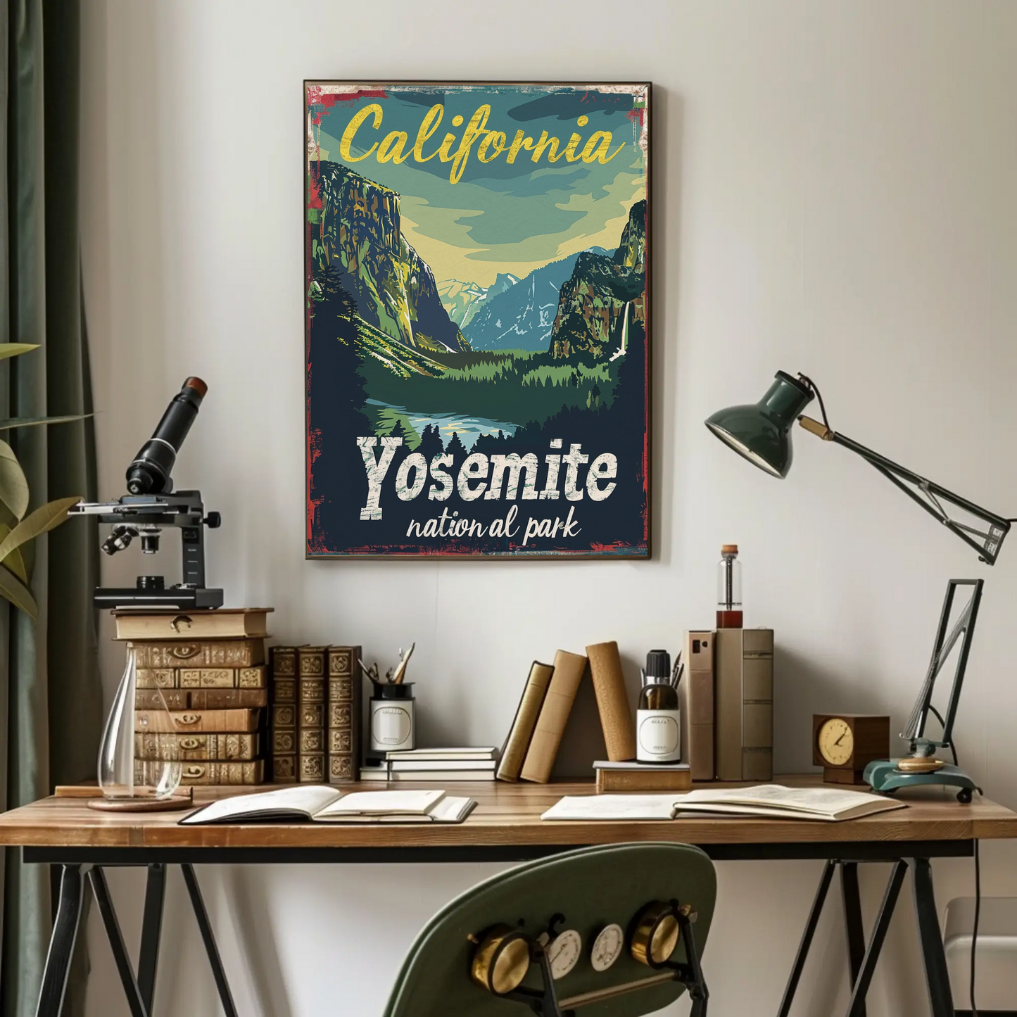 California Yosemite Valley Scenic Travel Poster