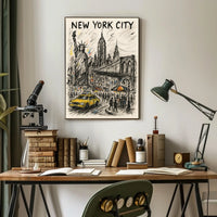 Vibrant New York City Poster For Urban Home Decor Fans