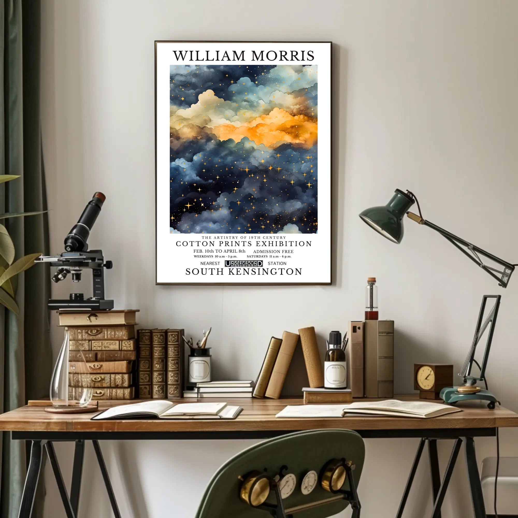 William Morris Cotton Prints Exhibition Poster