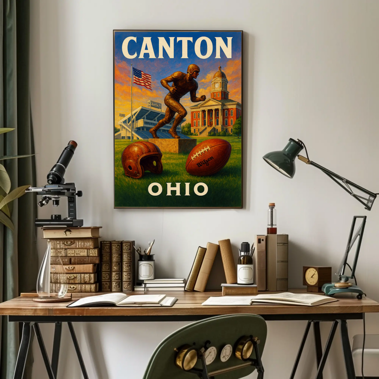 Canton Ohio Football Heritage Hall Travel Poster
