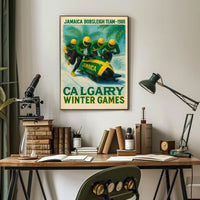 Jamaica Bobsleigh Team 1988 Winter Poster