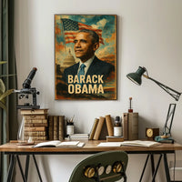 Barack Obama 44th President of the United States Layered Digital Collage Poster