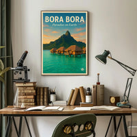 Bora Bora Vintage Travel Poster: Serene Overwater Paradise PosterGoat