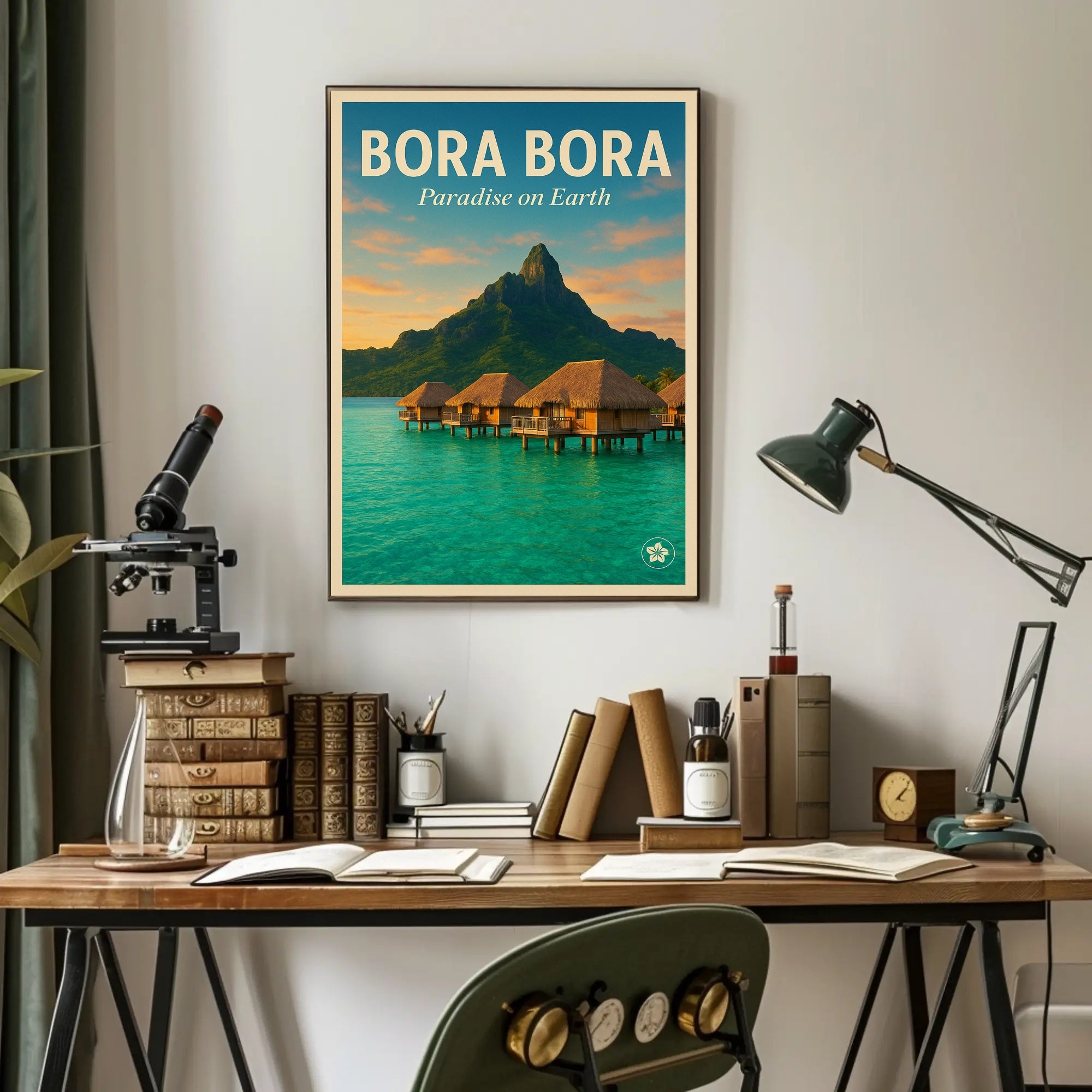 Bora Bora Vintage Travel Poster: Serene Overwater Paradise PosterGoat