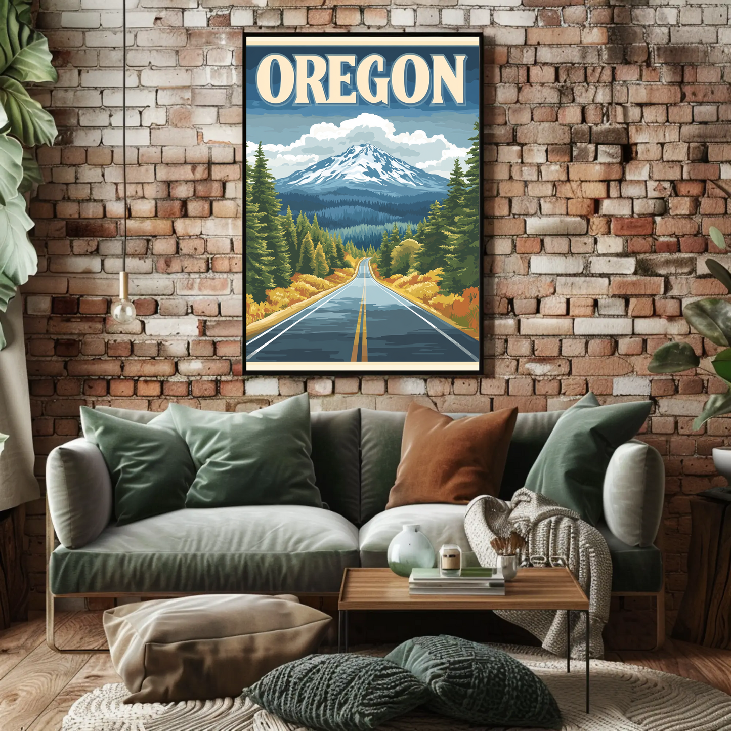 Oregon Vintage Poster - Scenic Mountain Road