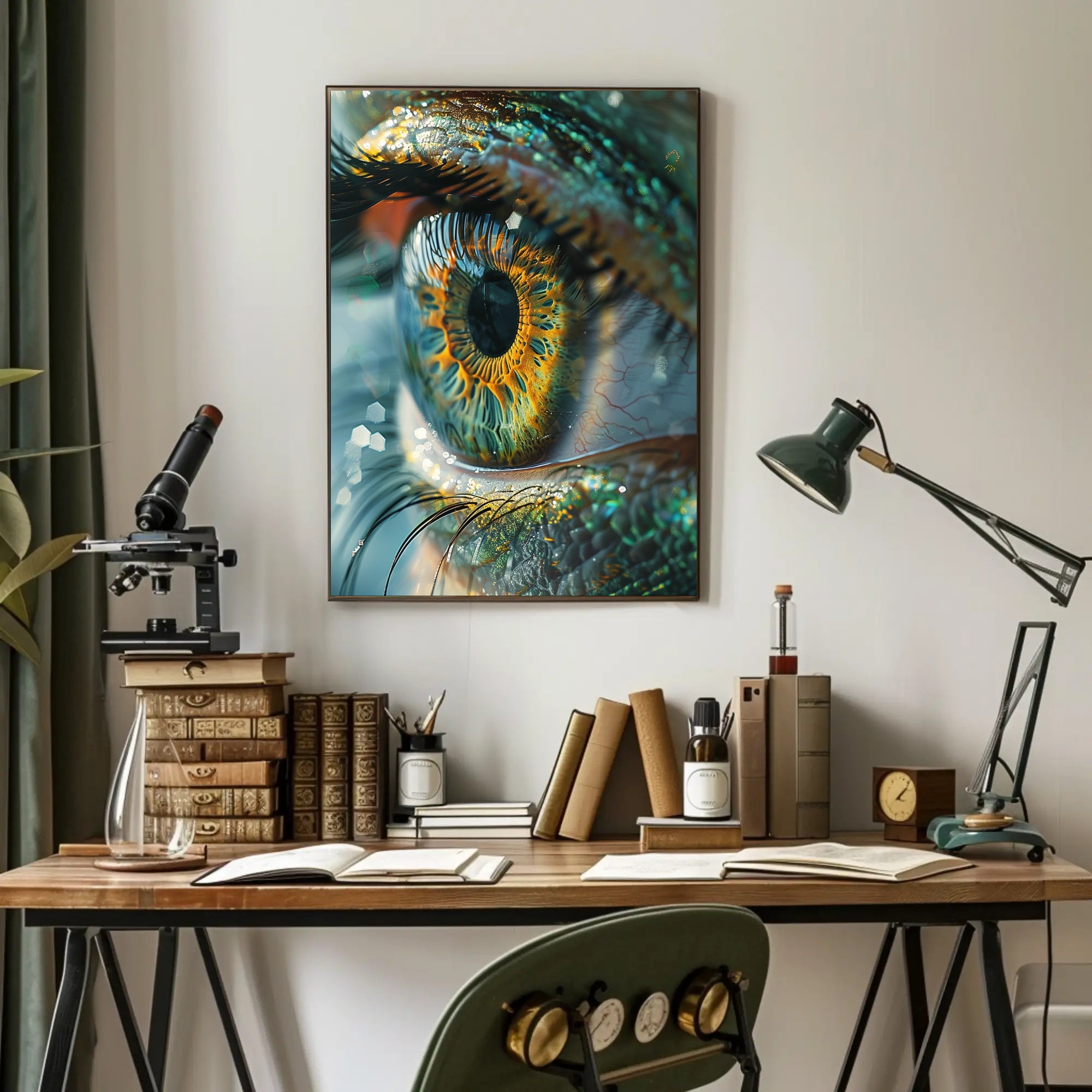 Mesmerizing Photorealistic Eye Poster with Vibrant Colors PosterGoat