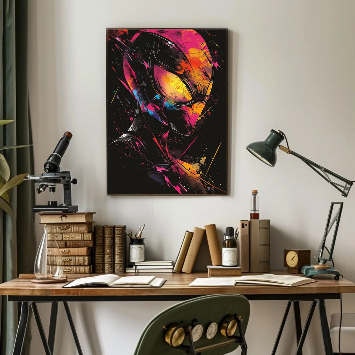 Spider Hero Abstract Art Poster: Vibrant Colors