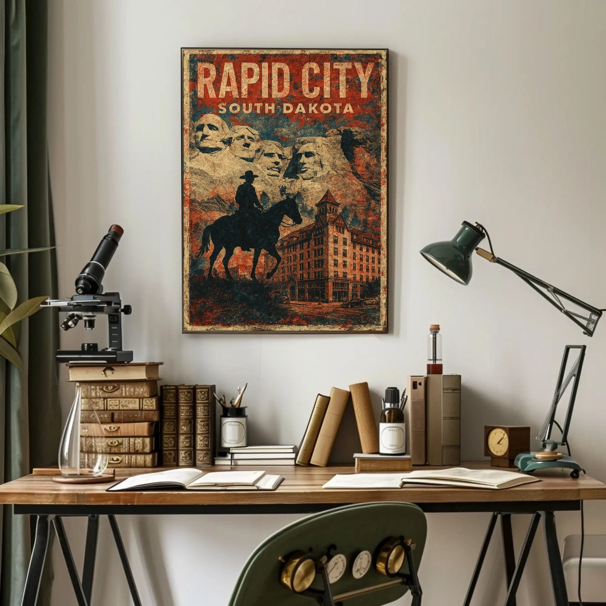 Rapid City Scenic Mount Rushmore Travel Poster