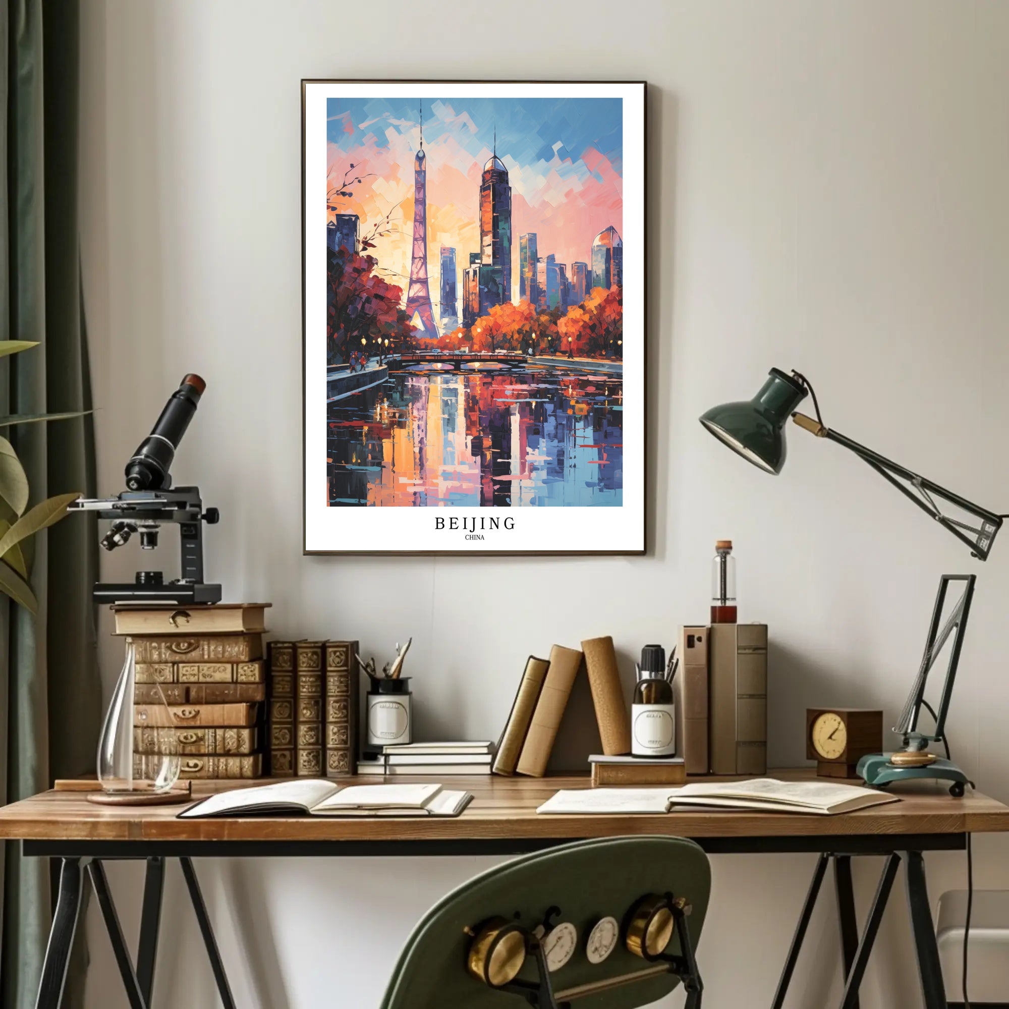 Beijing Skyline at Sunset: Urban or Cityscape Poster PosterGoat