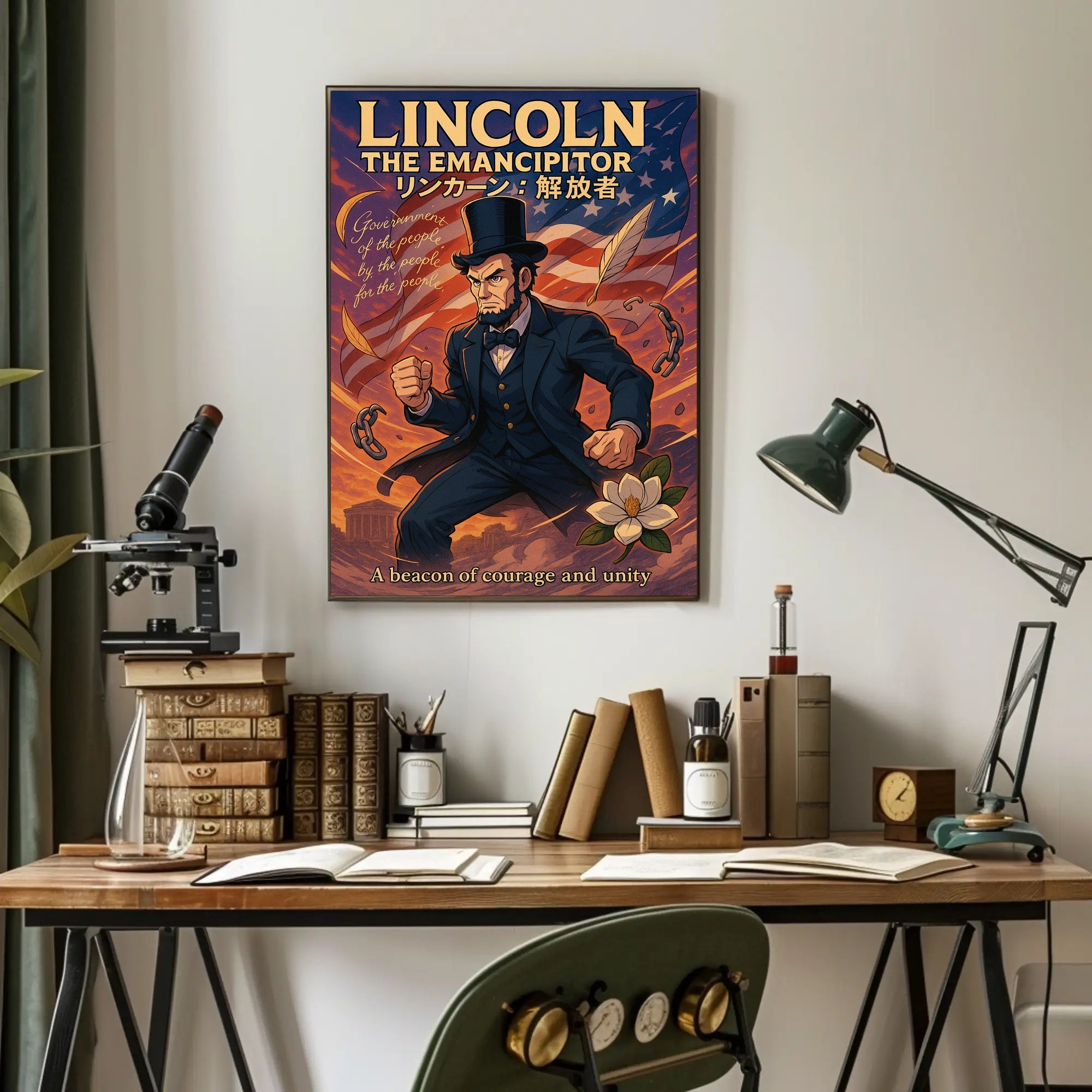 Lincoln Anime Art Poster: Historical or Presidential Poster PosterGoat
