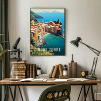 Cinque Terre Coastal Scene Travel Poster