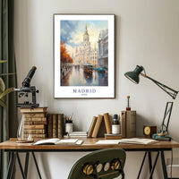 Madrid Cityscape: Impressionistic Urban Art Poster PosterGoat