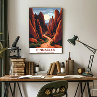 Pinnacles National Park Adventure Art: National Park Poster