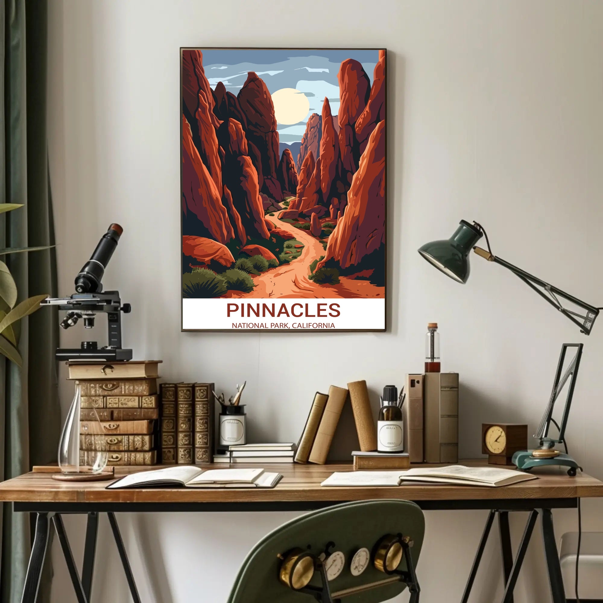 Pinnacles National Park Adventure Art: National Park Poster