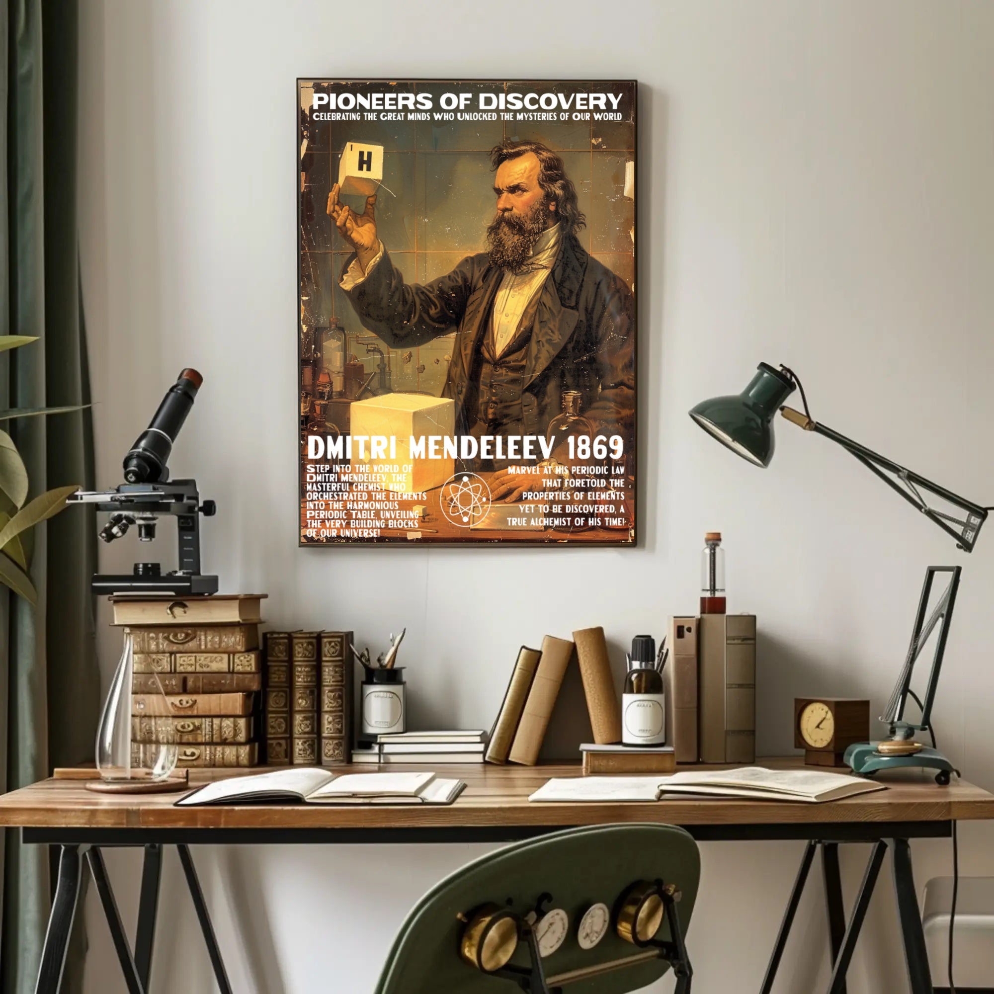 Mendeleev Chemistry Inspiration Vintage Educational or Infographic Poster