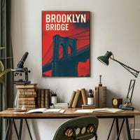 Brooklyn Bridge Urban Elegance: Modern Cityscape Poster