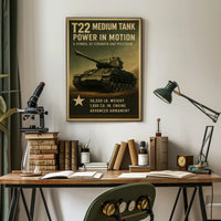 T22 Medium Tank Vintage Military Recruitment Poster