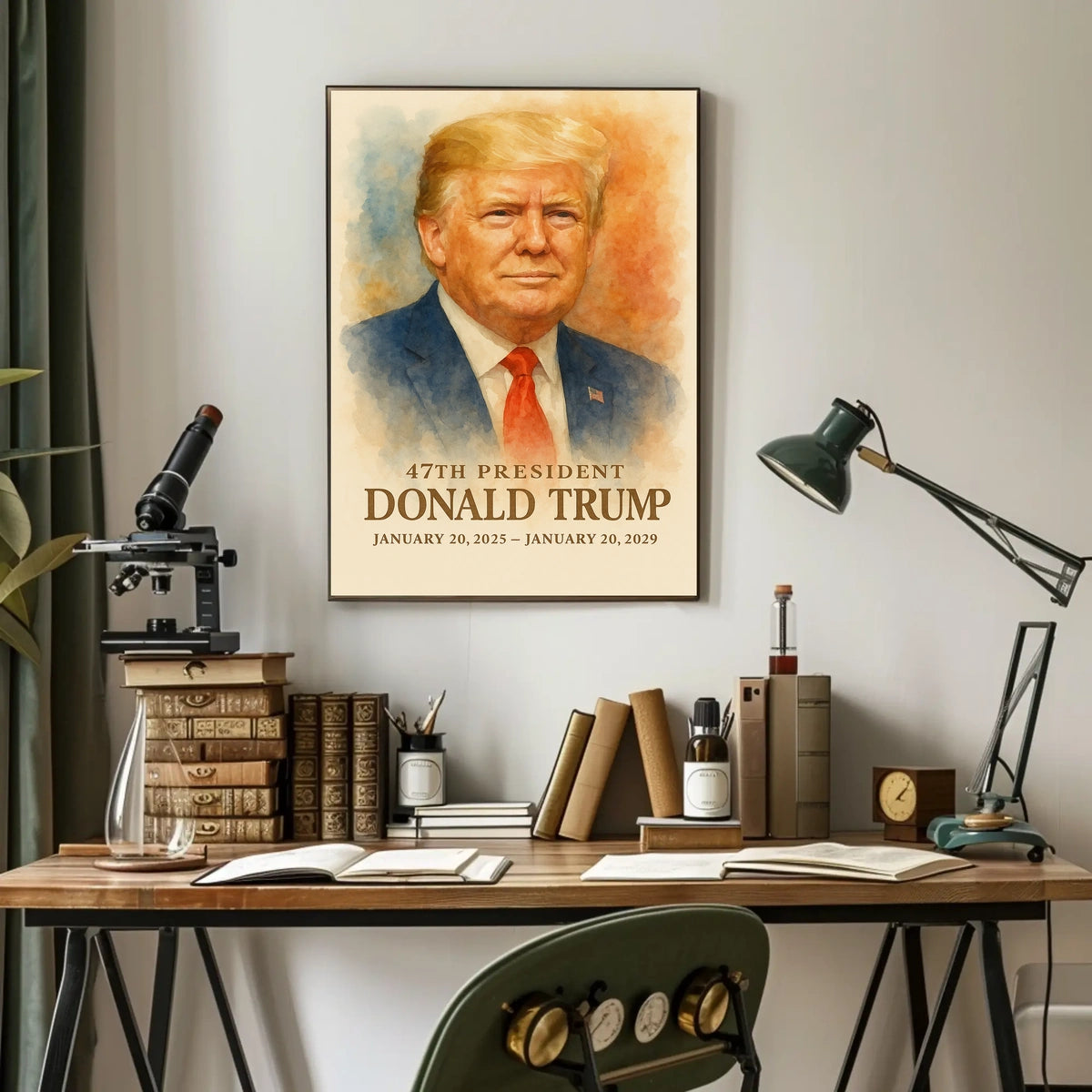 Trump Statesman Vision Patriotic Watercolor Poster