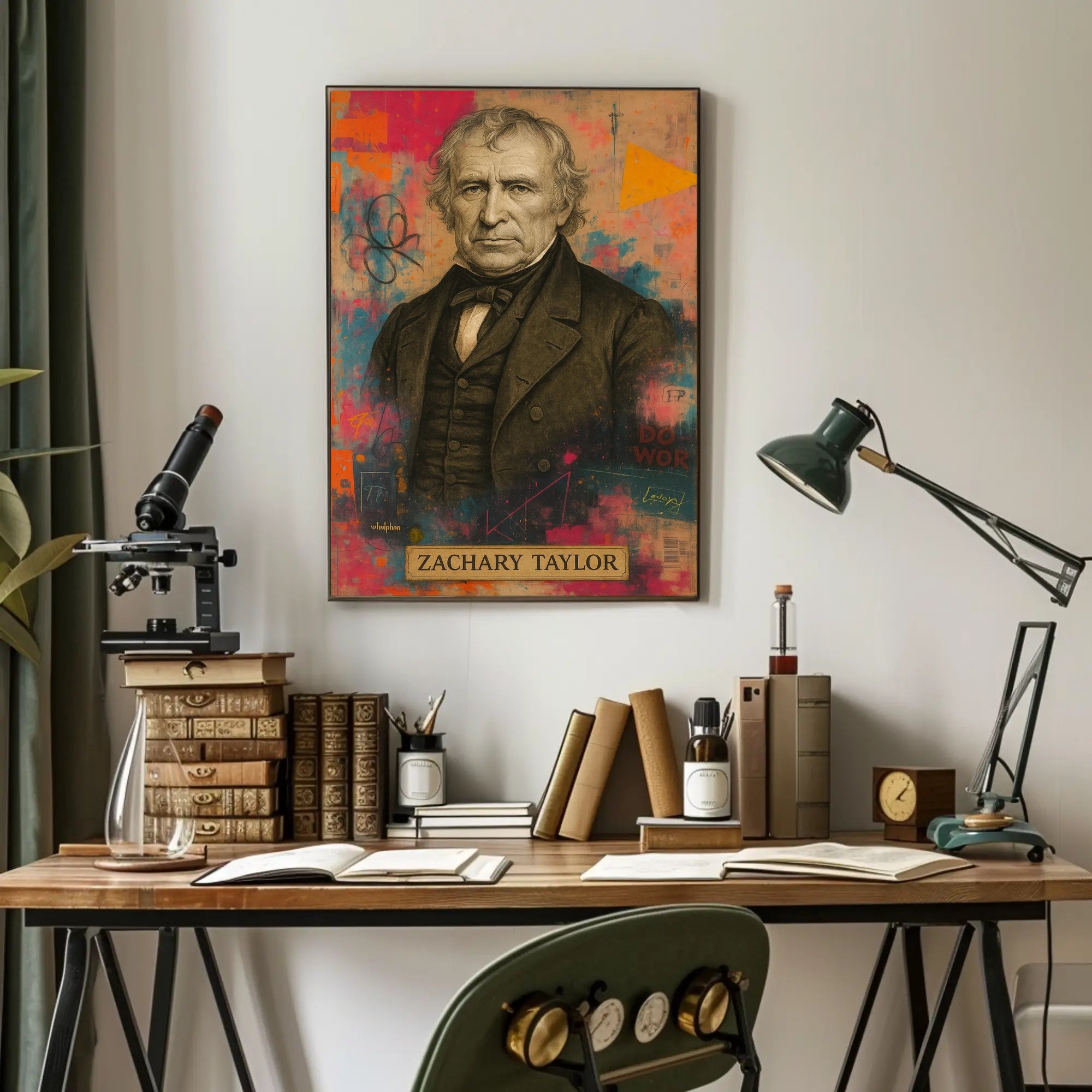 Zachary Taylor Portrait Artistic Abstract, Artistic, or Pop Culture Poster