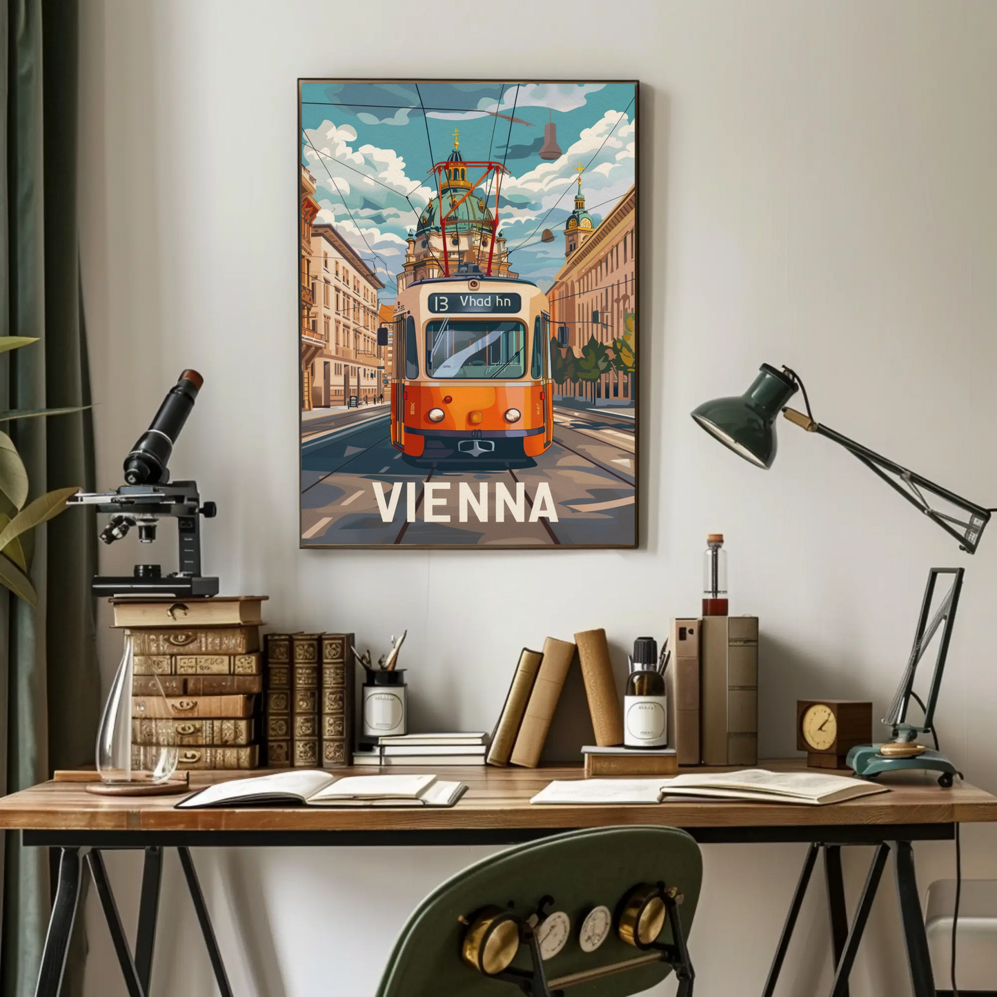 Vienna Streetcar City Architecture Austria Travel Poster