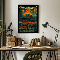 Woodward M1 Cruise Vintage Automotive Poster