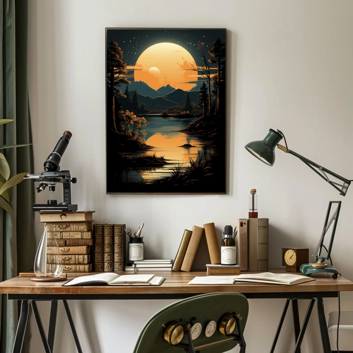 Tranquil Moonlit Landscape Poster