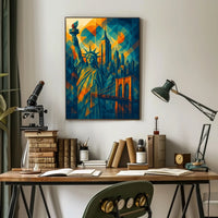 New York City Architecture Poster Abstract Wall Art