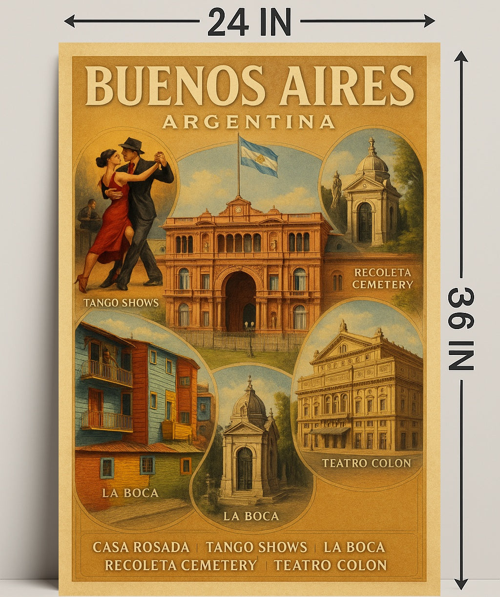 Buenos Aires Vintage Travel Poster Wall Art PosterGoat