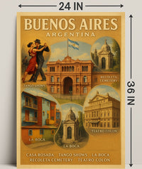 Buenos Aires Vintage Travel Poster Wall Art PosterGoat