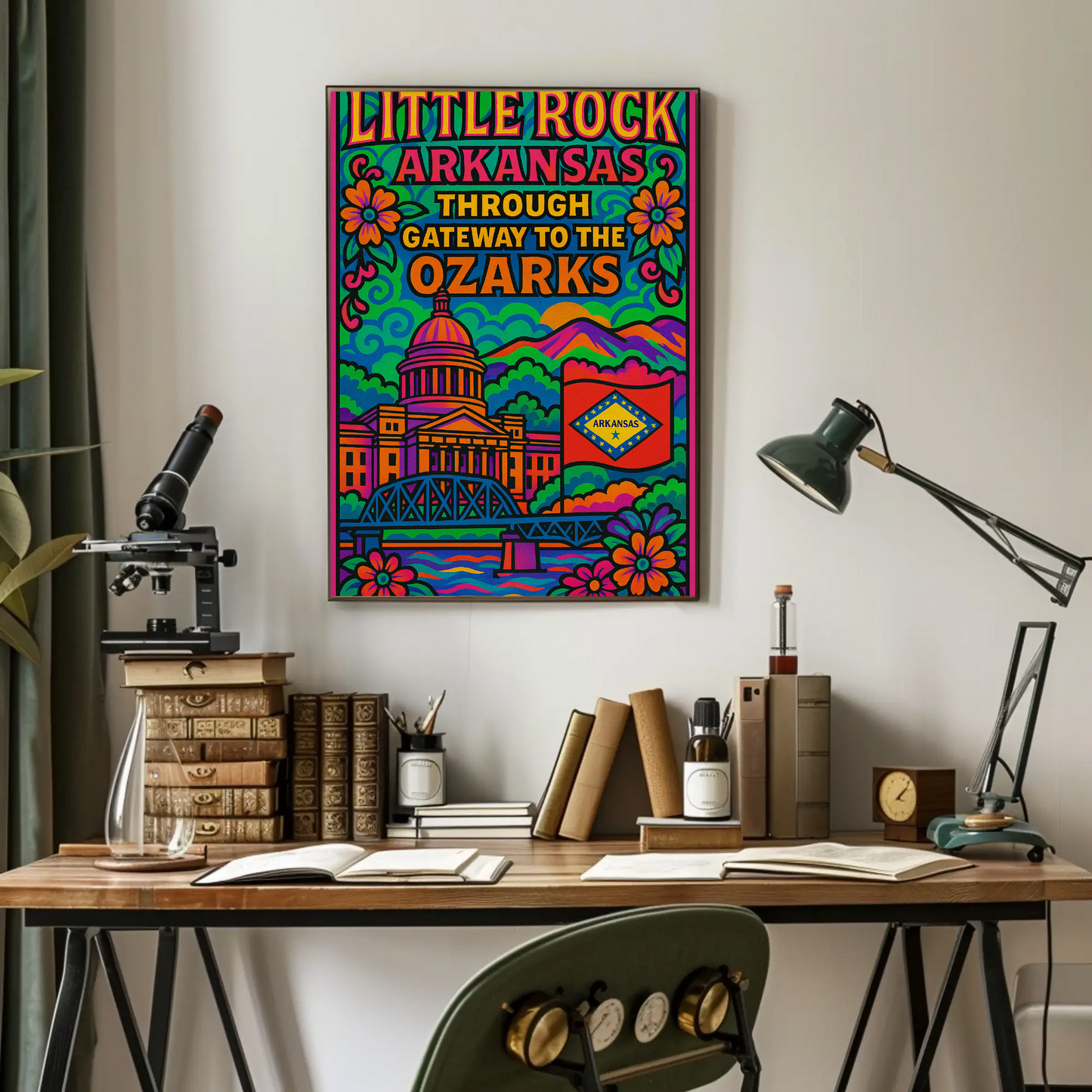 Little Rock Arkansas Ozarks Travel Poster