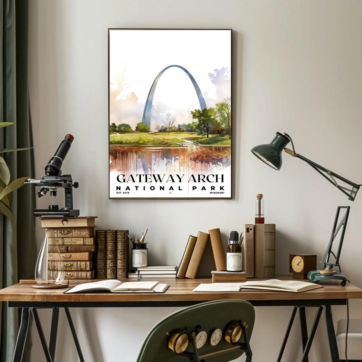 Glacier Watercolor Wall Art Poster