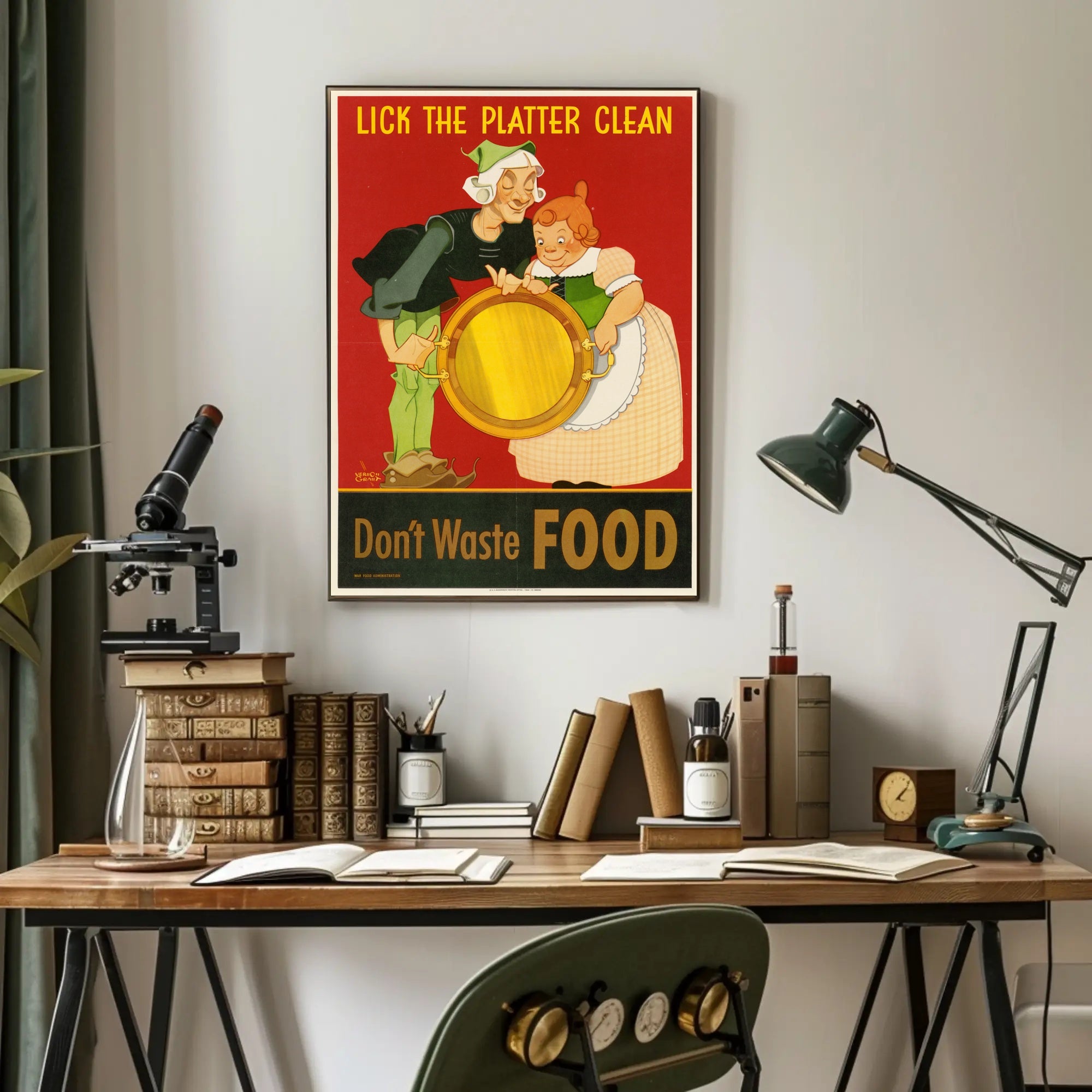 Don't Waste Food WWII Propaganda Poster PosterGoat