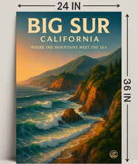 Big Sur Where the Mountains Meet the Sea Poster PosterGoat