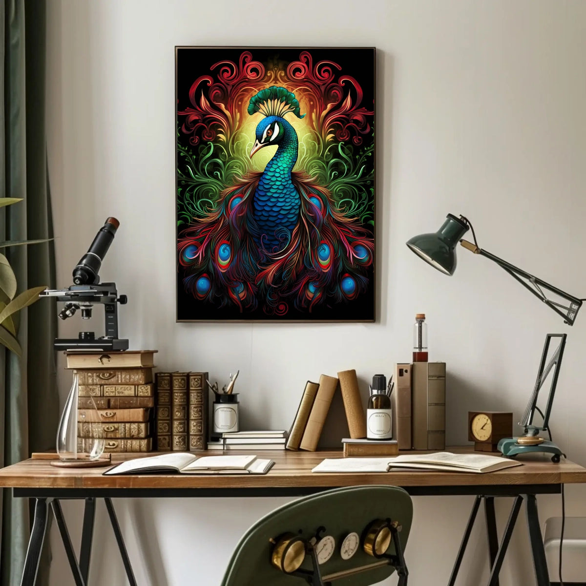 Majestic Peacock Art Poster
