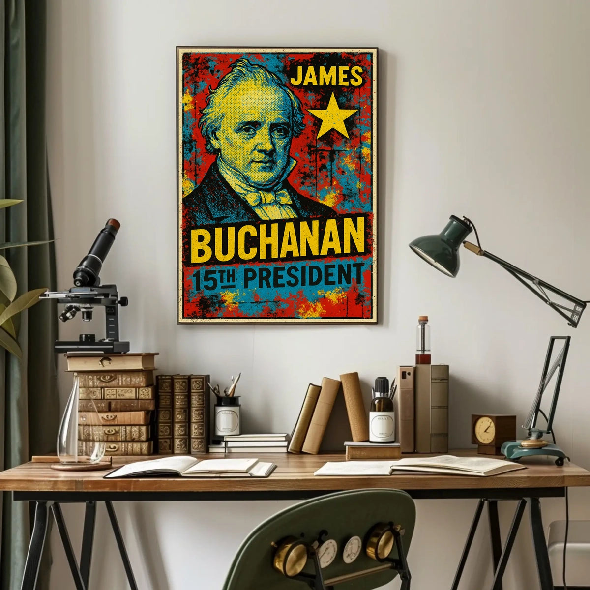 James Buchanan 15th President of the United States Graffiti Pop Art Poster