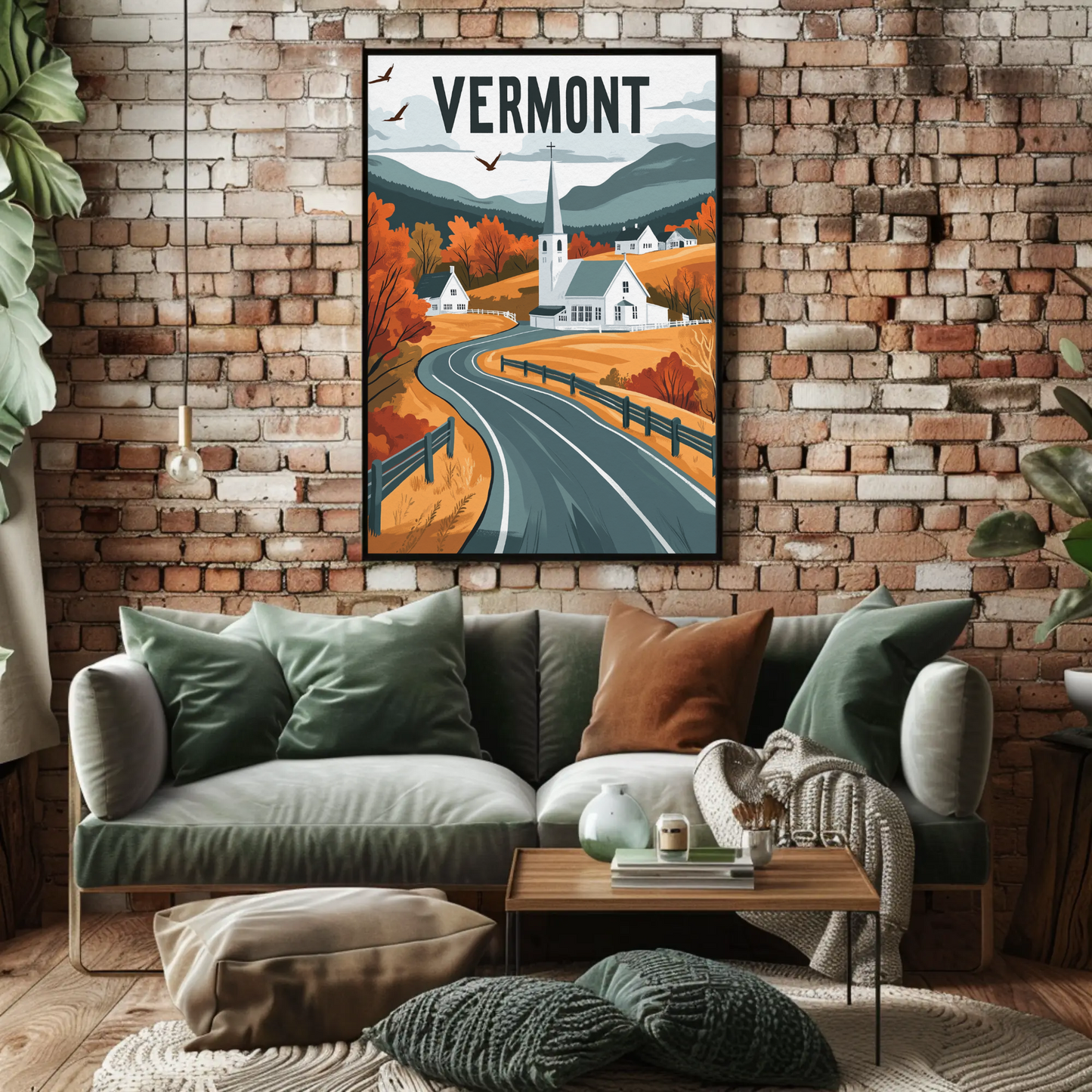 Vermont Vintage Poster - Fall Countryside