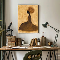 Silhouette Gold Poster Minimalist Abstract Wall Art