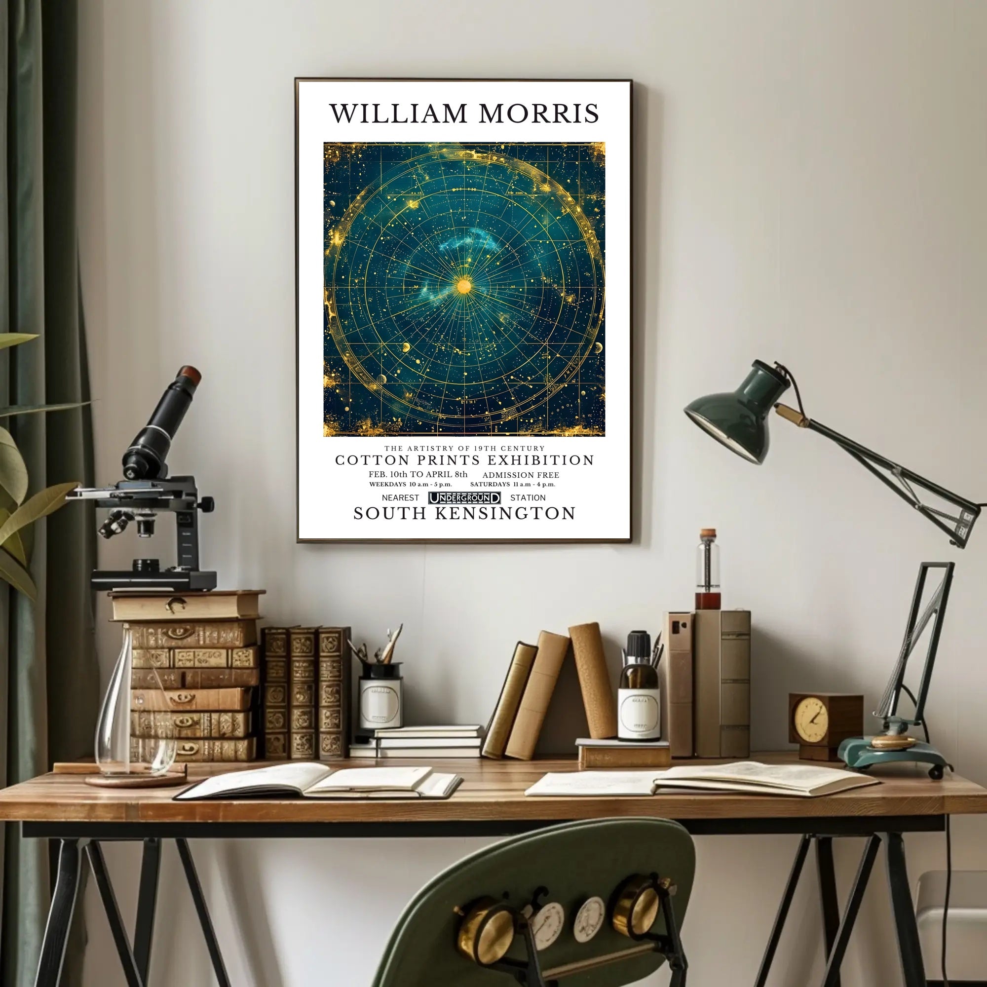 William Morris Cotton Prints Exhibition Poster
