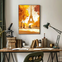 Parisian Autumn Eiffel Tower Impressionist Art Poster
