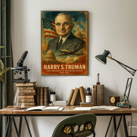 Harry S. Truman 33rd President of the United States Layered Digital Collage Poster