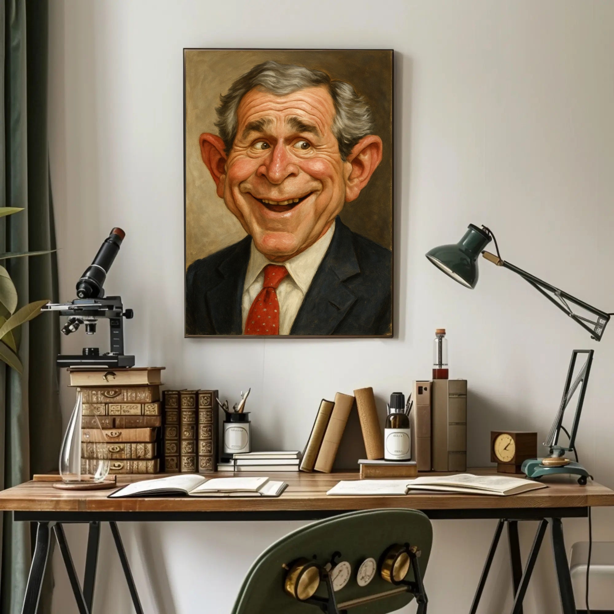 George H. W. Bush Caricature Poster PosterGoat