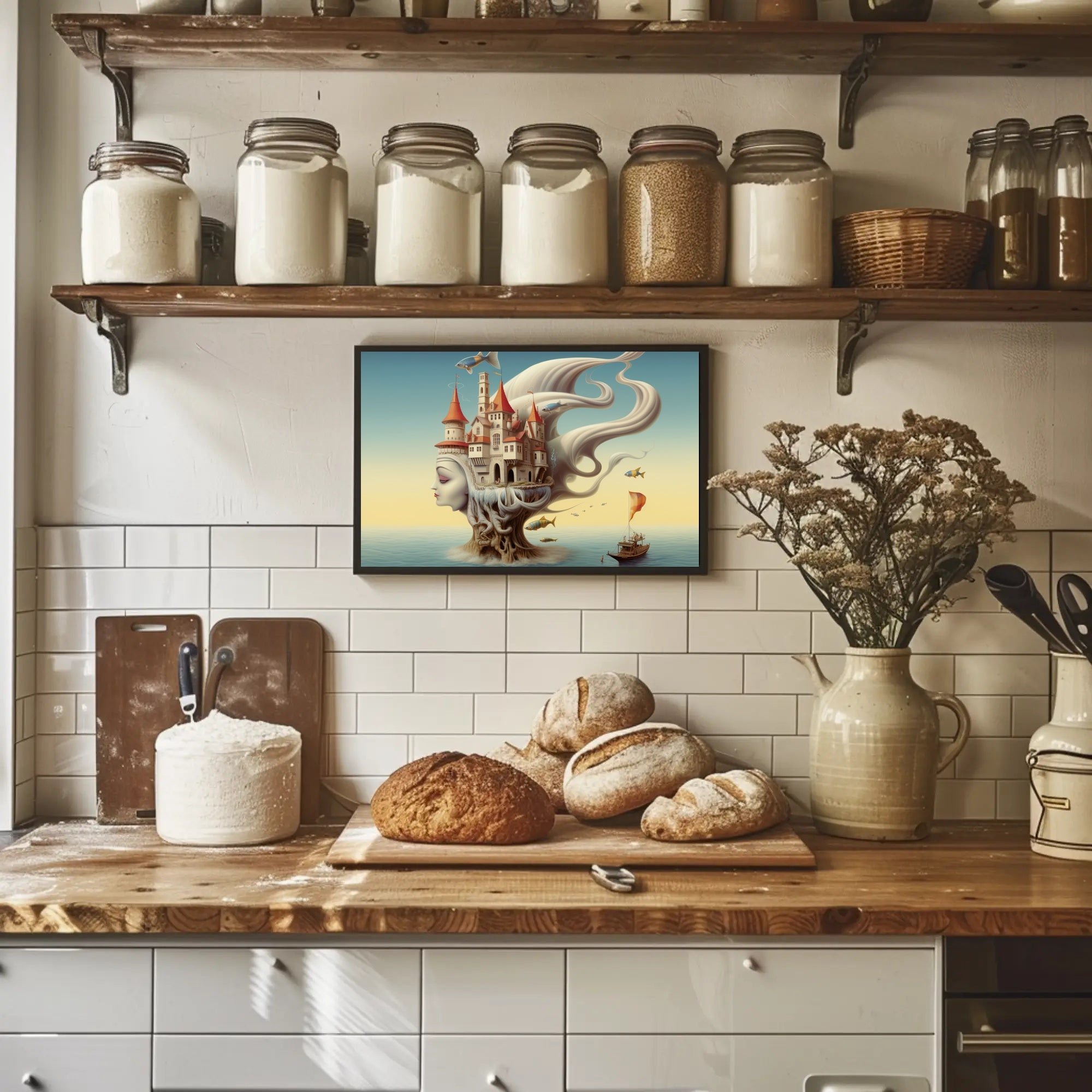 Surreal Castle Head Dreamscape - Fantasy or Mythology Poster