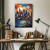 Vibrant Sydney Cityscape Modern Abstract Artistic Poster