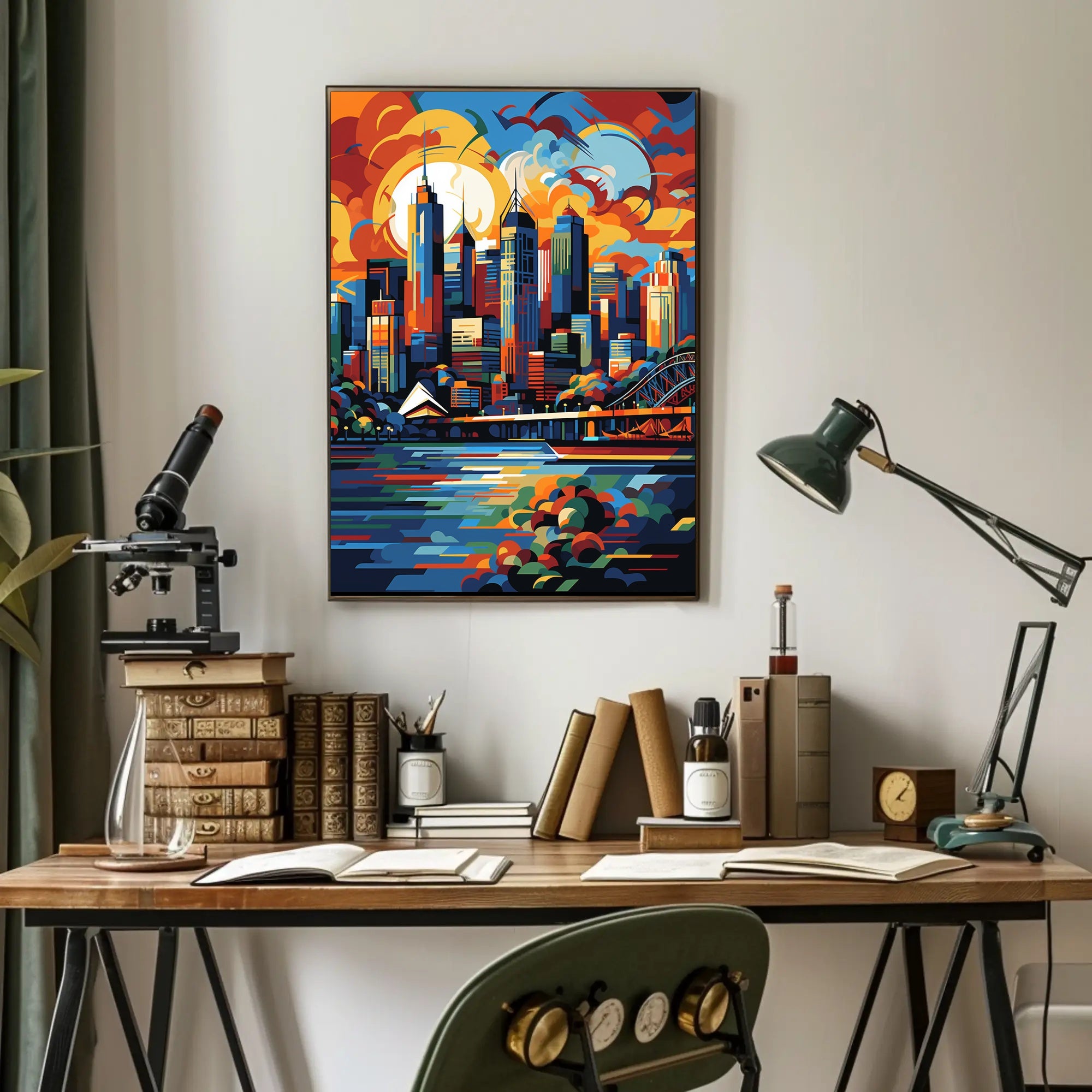 Vibrant Sydney Cityscape Modern Abstract Artistic Poster