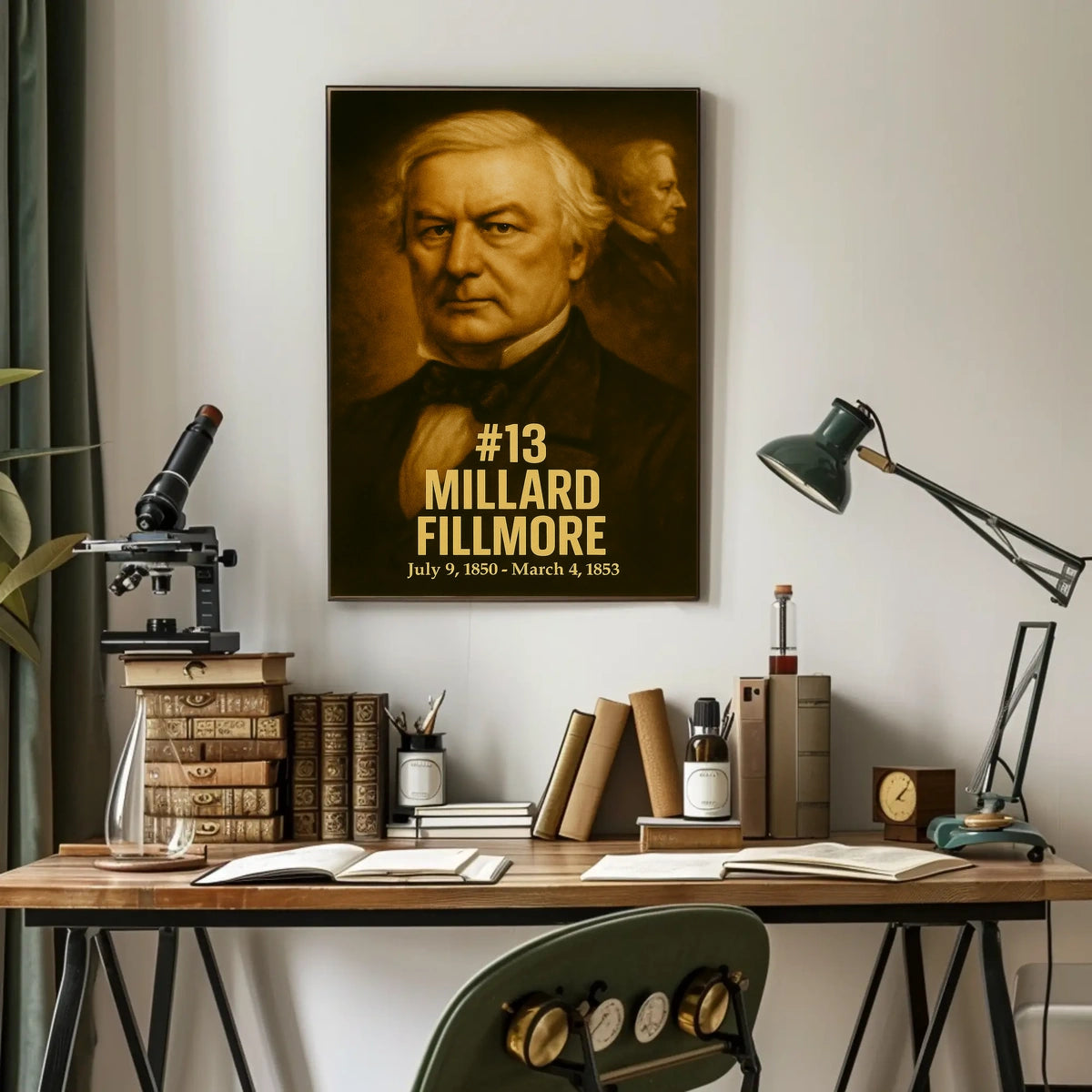 Millard Fillmore Presidential Poster Vintage Analog Film Aesthetic Wall Art History Portrait Print